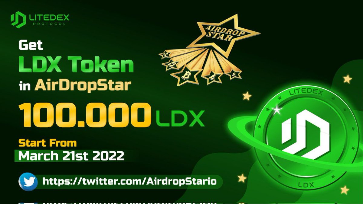 💧 Litedex Protocol Airdrop 💧

🏆 Task:         ➕  50 LDX (~$18,75) for 1800 random participants

👨‍👩‍👧 Referral:  ➕  100 LDX (~$37,5) for top 100 referrer

🔛 Airdrop Link &amp; Information: t.me/LitedexProtoco…

#Airdrop #BSC #Bitcoin #USDT #LitedexProtocol #LDX #Airdropstario