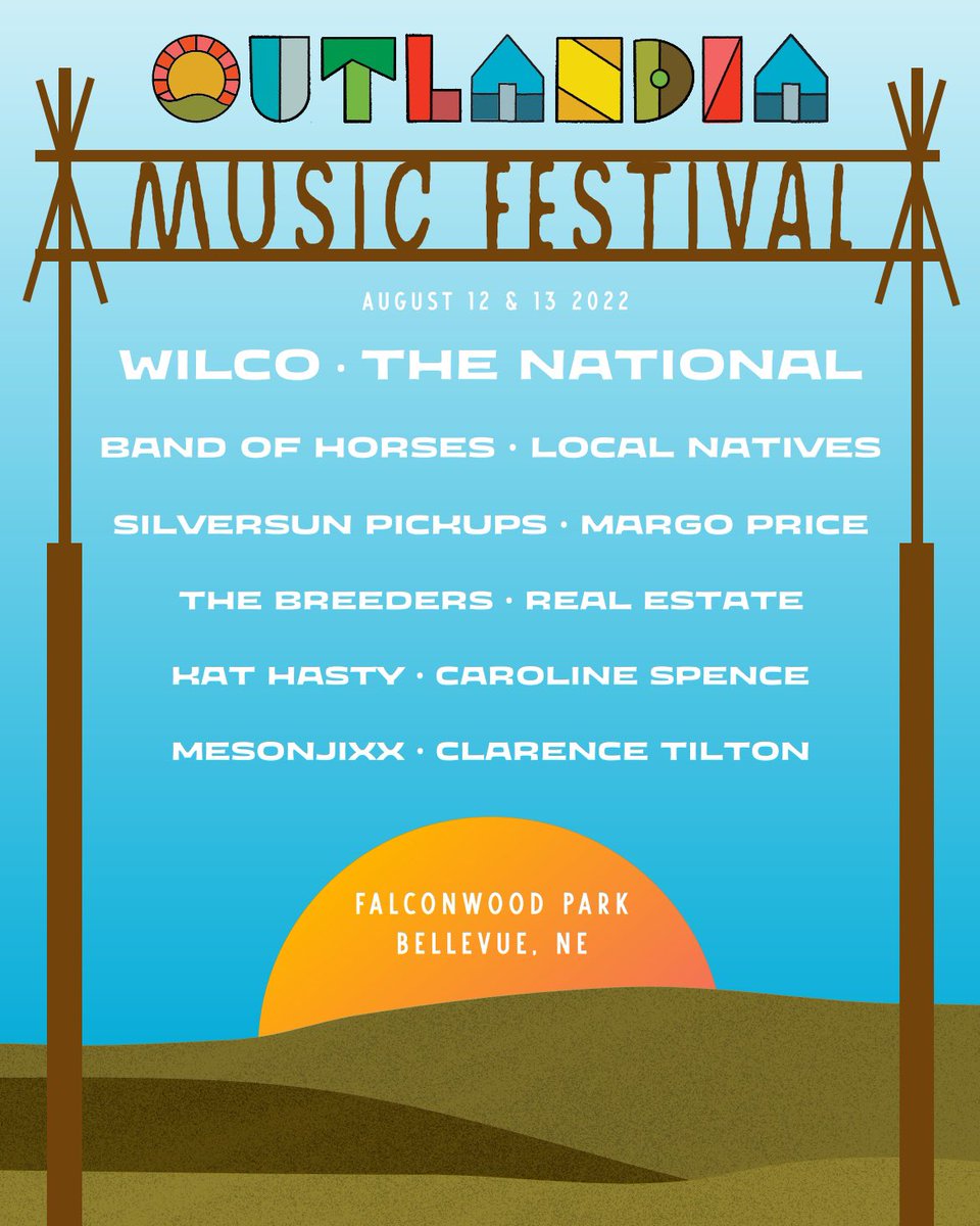 We look forward to headlining <a href="/OutlandiaFest/">Outlandia Music Festival</a> in Bellevue, NE on August 12th. We will be sharing the stage with <a href="/Wilco/">WILCO</a>, <a href="/bandofhorses/">Band of Horses</a>, <a href="/localnatives/">Local Natives</a> and more. See you there! 

On sale Friday, March 25th. For more information, please visit outlandiafestival.com