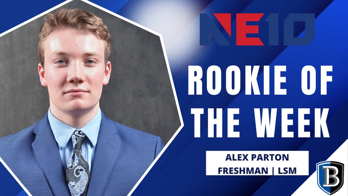 BentleyFalcons's tweet photo. Congrats to Alex Parton of @BentleyMLax on being named the NE10 Rookie of the Week today.

A long stick mid, he had 8 ground balls and 3 caused turnovers in Saturday's win over St. Rose.

On the season he has 23 GBs and 13 CTs. https://t.co/Sme9zvm3eD
