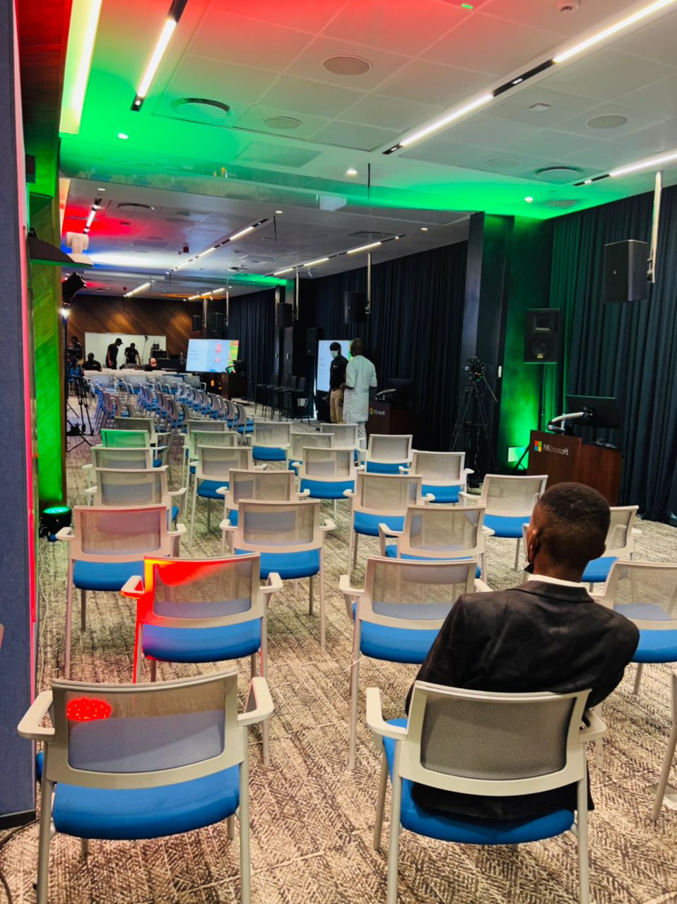 PHOTOS: Nigerians reacts as Sanwo-Olu attends the opening of Microsoft ADC West Africa at Kings Tower, Ikoyi Lagos