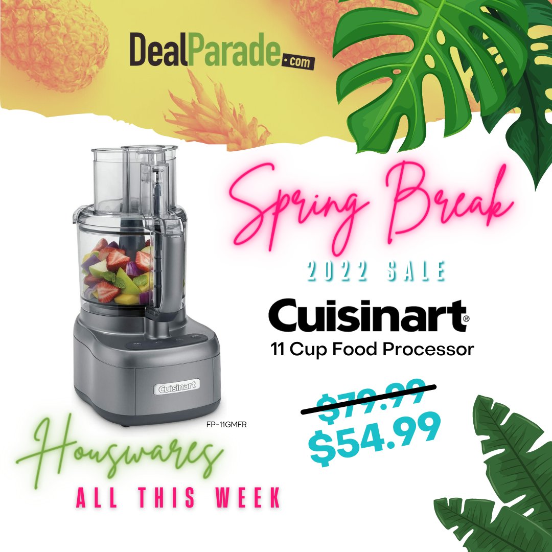 DealParade's tweet image. Its officially #SPRINGBREAK at DealParade.com and we have a fresh set of deals like this 11-Cup Food Processor by Cuisinart, save $20 all this week! 
#Sale #Spring #DealParade #housewares #shop #kitchen #smallappliances