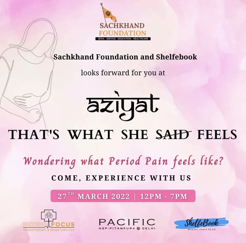 SachkhandFound's tweet photo. We are honoured to launch our event  ‘Aziyat’ under our project Hifazat, under which we will stimulate the experience of period pain for men. 
#sachkhandfoundation #menstruation #awareness https://t.co/iUp8PTESYH
