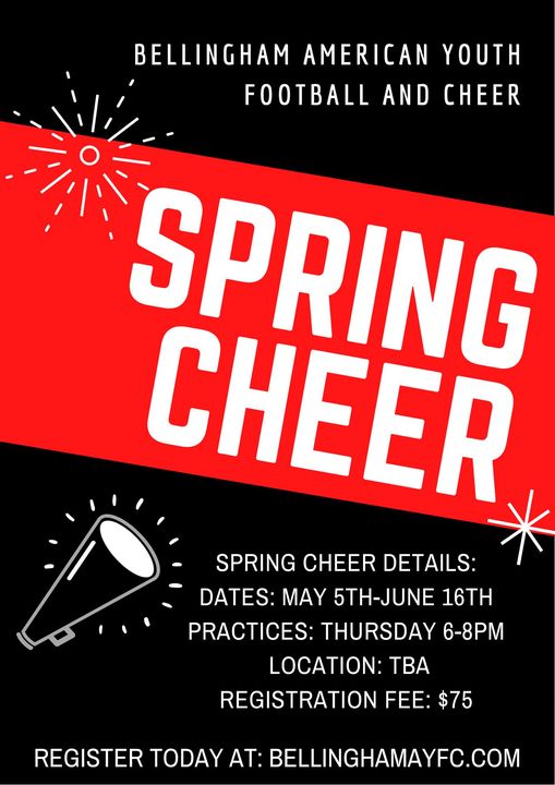 Bellinghamayfc's tweet photo. Spruce up your skills for the upcoming season!  The #BAYFC Spring #football clinic and Spring #cheerleading are now open for registrations. Find out more here:  https://t.co/rXlcRZSc7d

 #bellinghamfalcons #youthsports @BellinghamTown https://t.co/xQBMOMiQlP