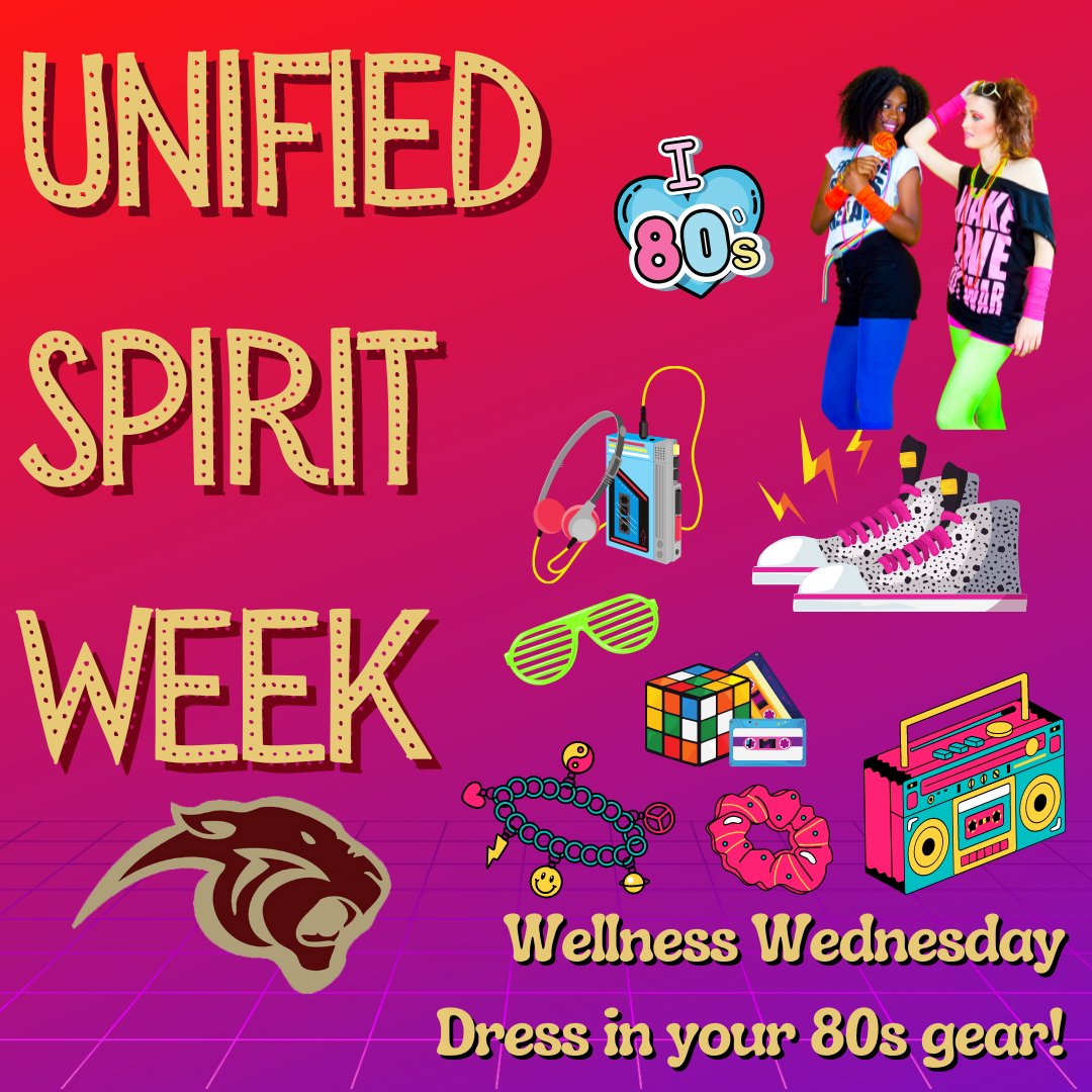 PelionPanthers's tweet image. Panthers, tomorrow&apos;s Unified Spirit Week theme day is Wellness Wednesday. Dress in your 80&apos;s gear! 
Also, remember to stop by the table at lunch to sign the banner that will be taken to the SC State House for the End the R Word Rally!
#PelionPride #EndtheRWord #ProjectUnify