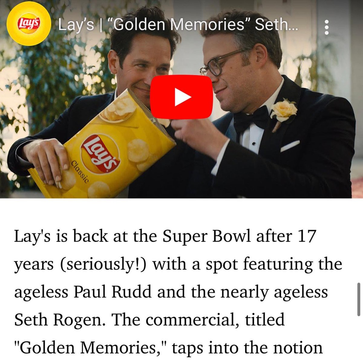 ONE LAST accolade to bring us home: thrilled to be on <a href="/esquire/">Esquire</a> list of the very best Super Bowl ads of 2022! We had such a blast producing this awesome spot for <a href="/LAYS/">LAY'S</a>! Big shout out to <a href="/RadicalMedia/">RadicalMedia</a> and <a href="/highdiveus/">Highdive Advertising</a> !