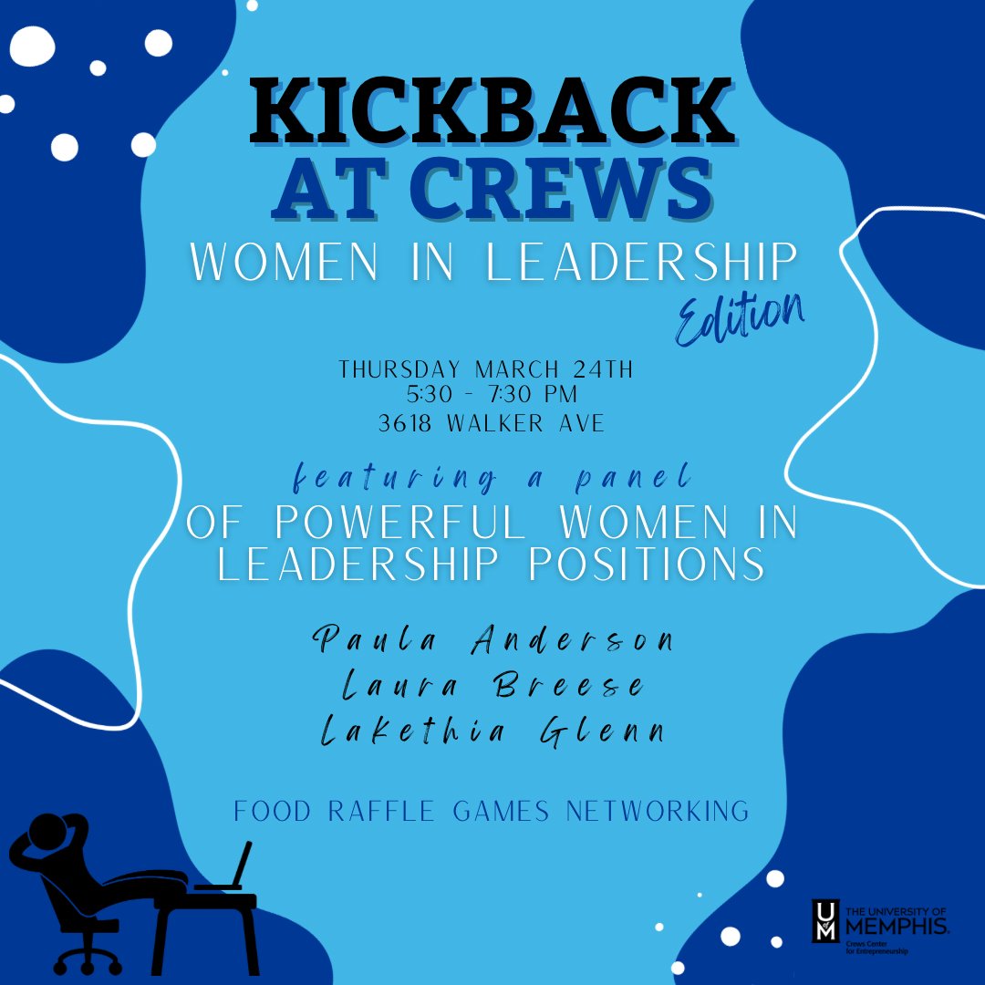 UofMCrewsCenter's tweet photo. Hello Tigers! Hello Ladies! This Thursday we are hosting our Kickback at Crews: Women in Leadership Edition! We will have a panel of women in leadership positions, along with networking, food and a raffle! You won’t want to miss this. Thursday 3/24 at 5:30 PM at The Crews Center https://t.co/YMFfO6dtAp