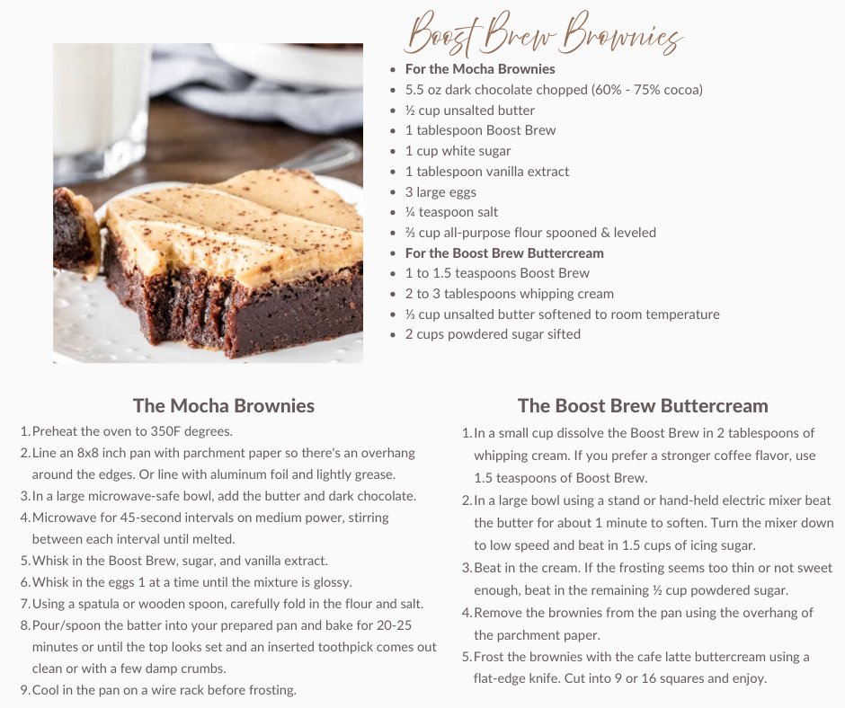 BravenlyGlobal's tweet photo. Wanting something sweet?!? What about a nootropic mocha brownie? ✨😋

These Bravenly Boost Brew Brownies have a delicious coffee flavor and coffee frosting on top. Perfectly fudgy and perfect for coffee lovers!🍫 https://t.co/GeCDkc8unh