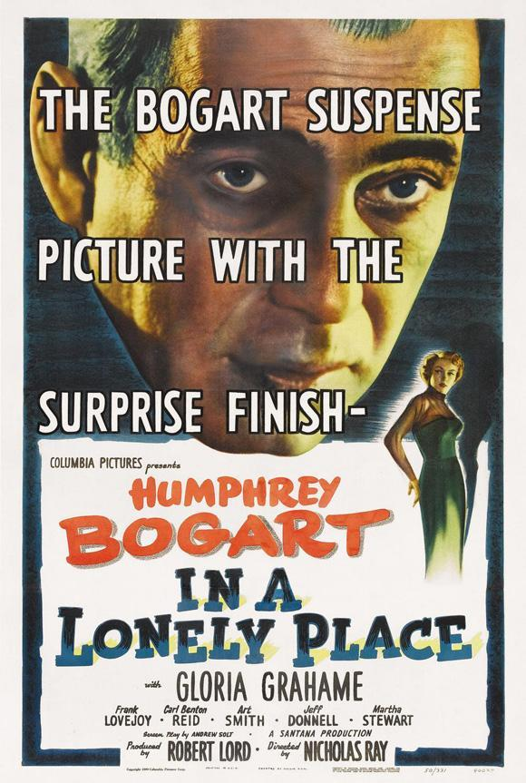 Bogart siempre con tanta clase. En 'Un Lugar Solitario' explora Nicholas Ray un personaje violento -tema recurrente en el director- y cómo esta puede desbocarse. Interesante.
