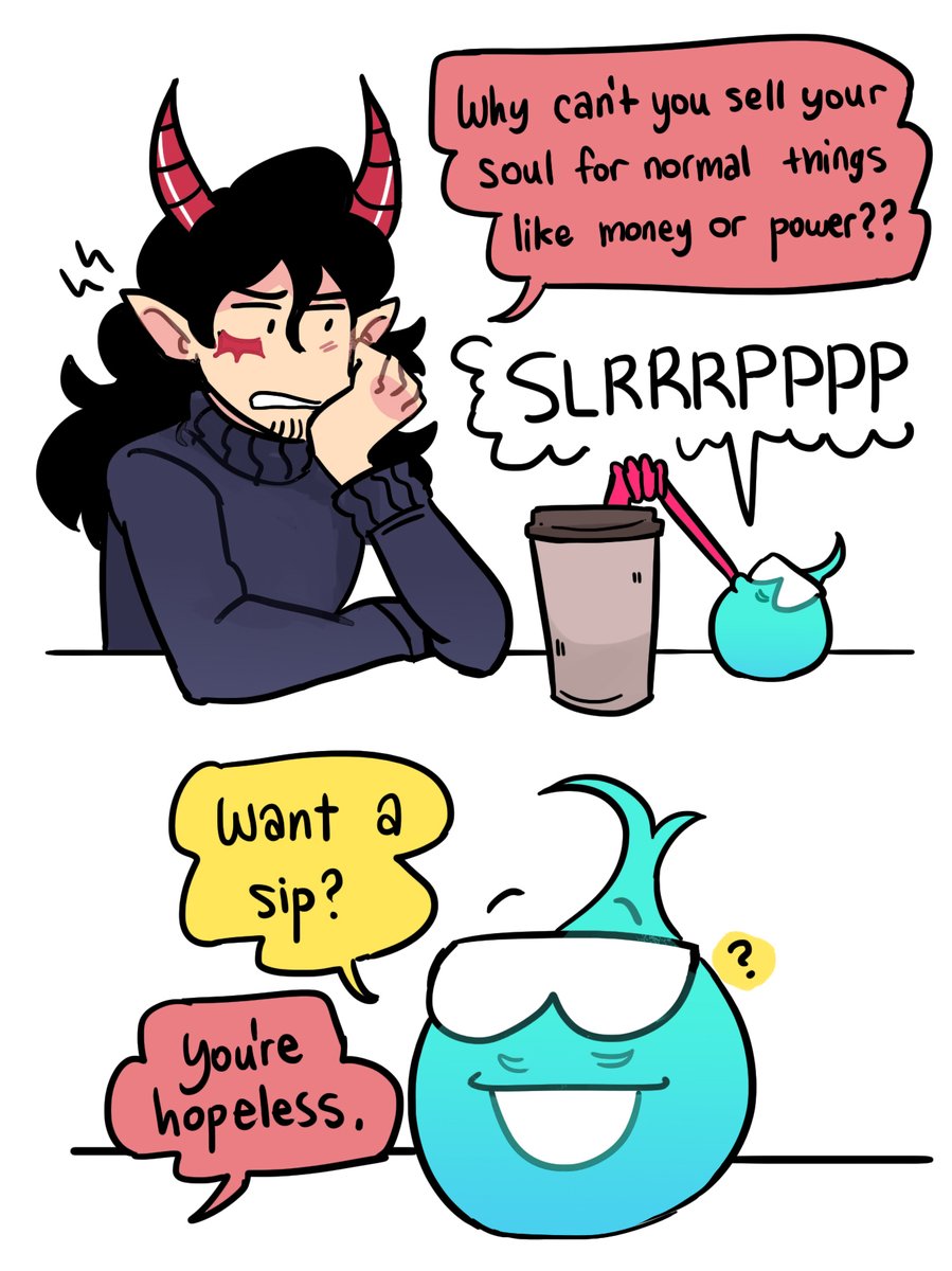some demon au doodles cuz it's been a WHILE 