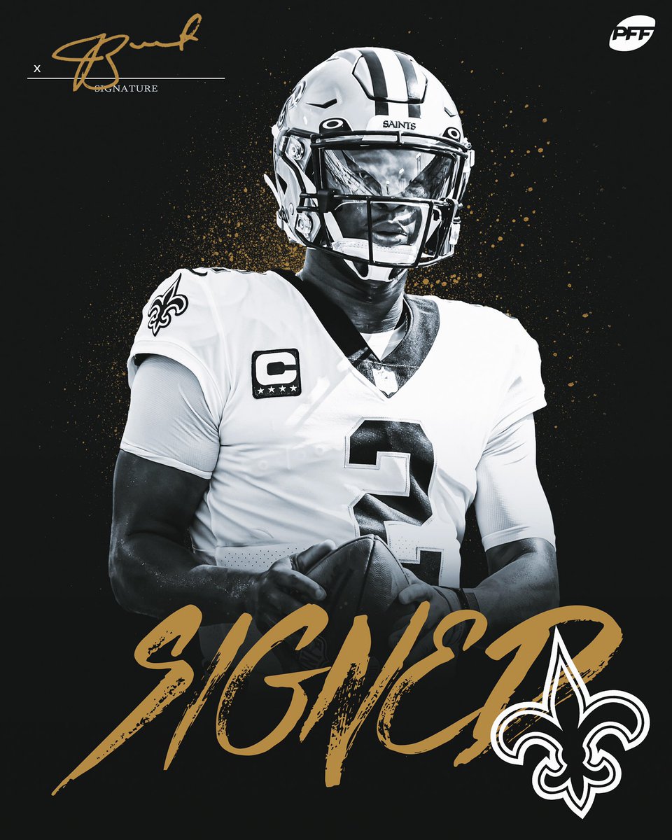 PFF's tweet photo. The Saints are re-signing Jameis Winston to a 2-year $28M deal, per @TomPelissero https://t.co/fxx4Bmt56w