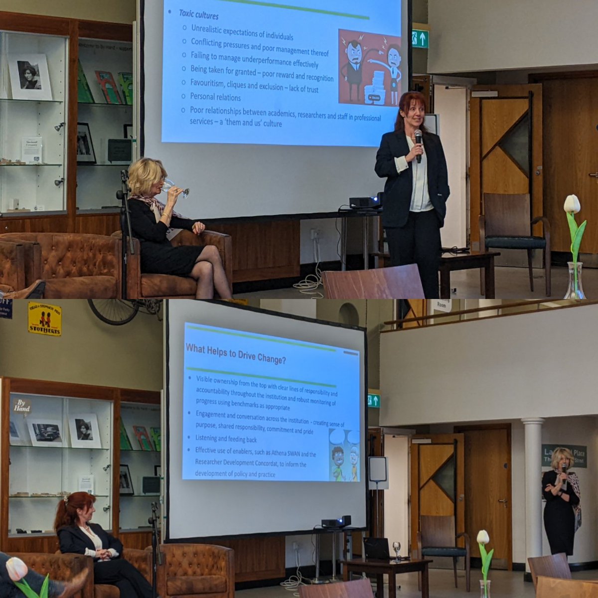 dannihinchy's tweet photo. "Problems caused by solutions" #EDI @SalfordUni @SalfordMuseum event with esteemed speakers Prof Julia Buckingham &amp; @CGMundell asking us to look at who IS &amp; who is NOT in the room.
We are the Change-Makers &amp; these changes will shape our society, as that's what Universities do 🙌 https://t.co/Af4blMFBKc