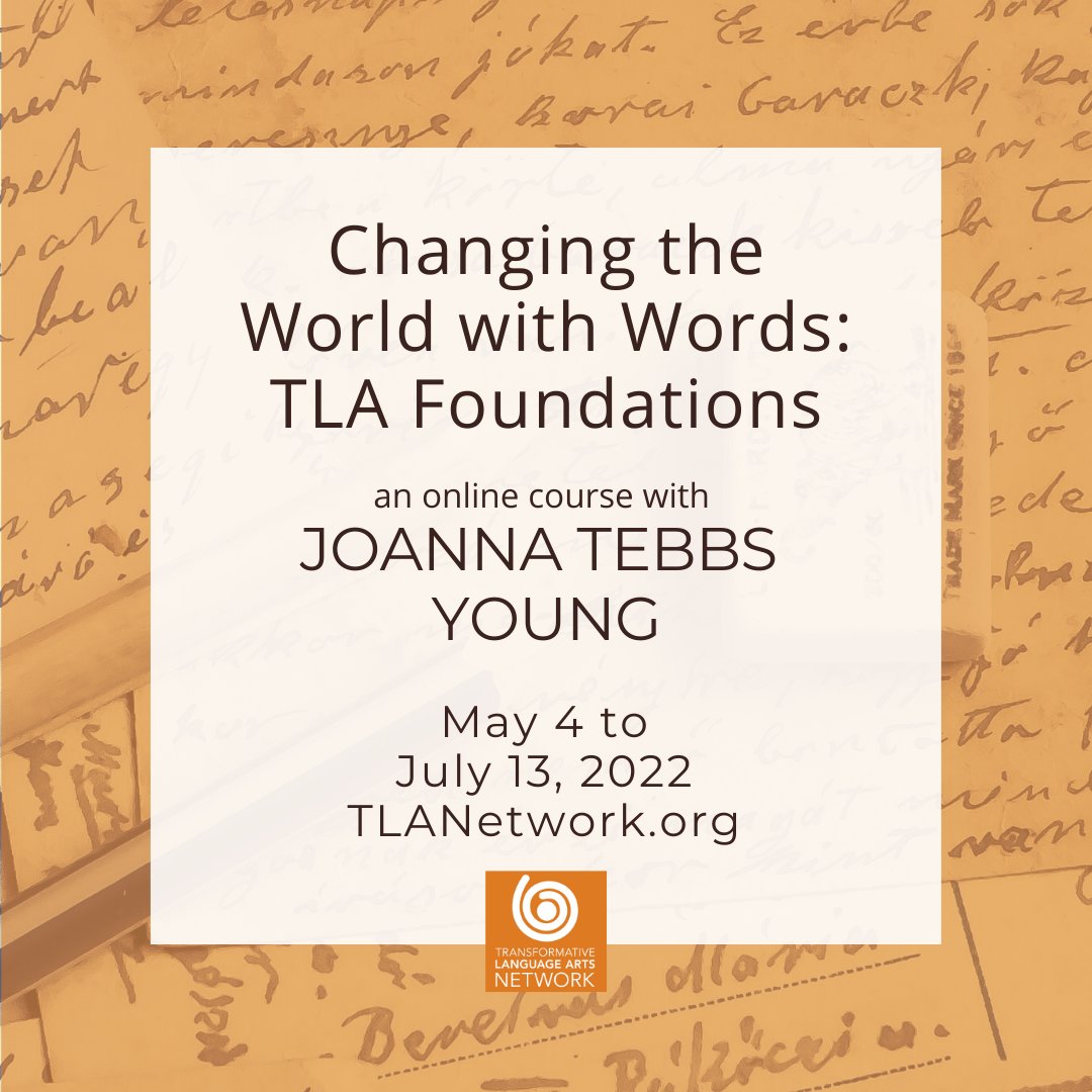 jtebbsyoung's tweet photo. Teaching another session of the Transformative Language Arts (TLA) Foundations for the @tlanetwork: how TLA--using words for change--can be practiced &amp; facilitated thru writing, storytelling, performance, song, &amp; expressive arts. 
https://t.co/qR2ePrIvWc https://t.co/7JVwIgARyq
