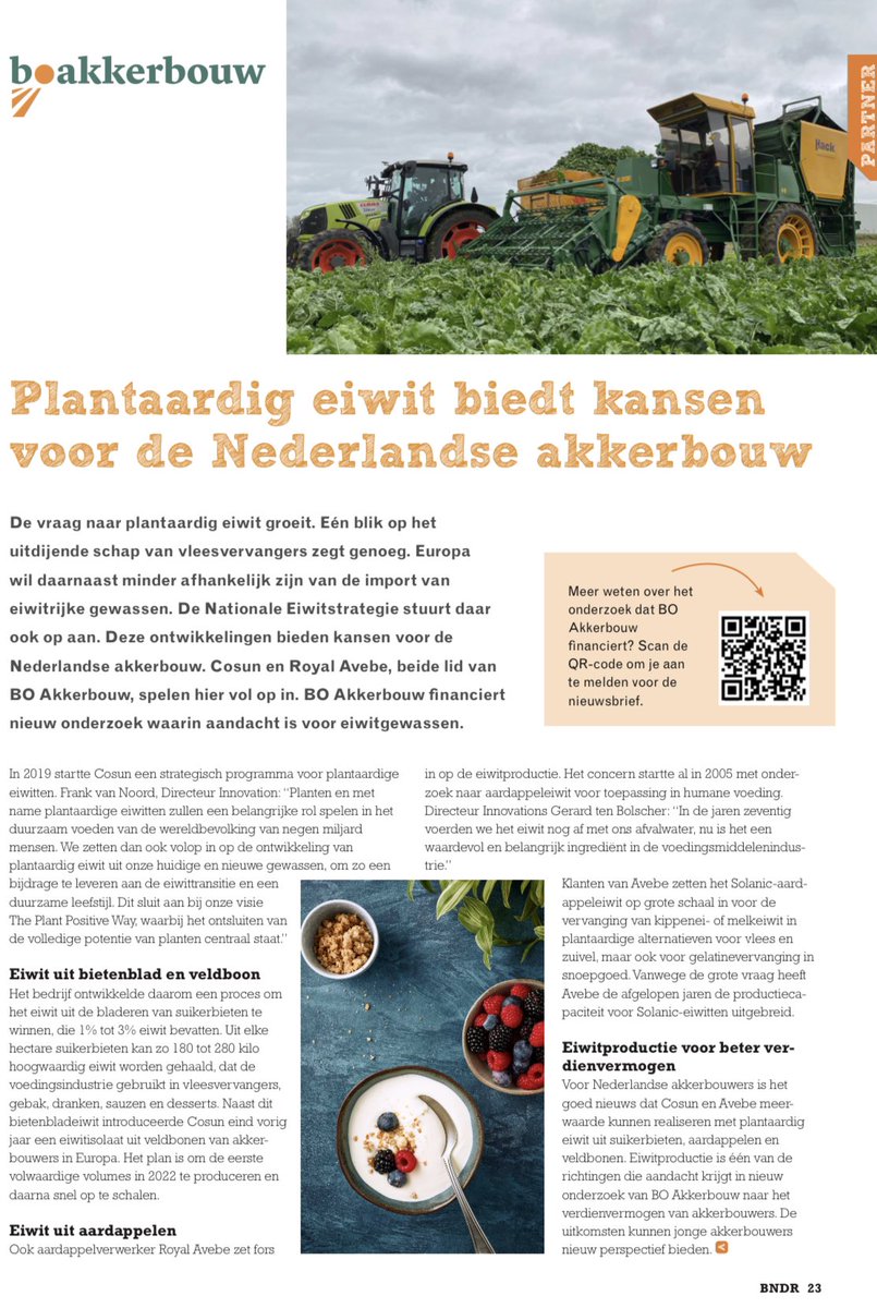 Onze bijdrage in de nieuwe BNDR van <a href="/NAJKtweets/">NAJK</a> 👇

“Plantaardig eiwit biedt kansen voor de Nederlandse akkerbouw”

bo-akkerbouw.nl/files/Pdfs-Ken…