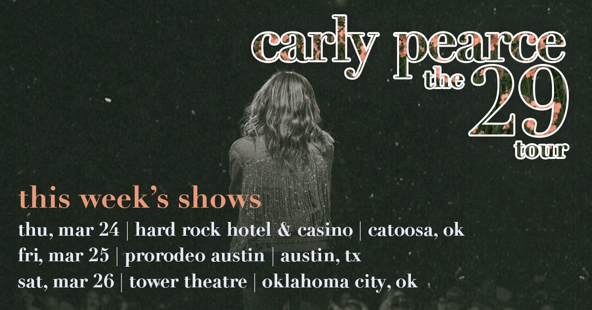 carlypearce's tweet photo. I’m having the time of my life bringing #29WrittenInStone to y’all. If you haven’t been able to catch a stop on the #29tour, I hope I’ll see you this week 🤍 https://t.co/F3iCdp8Xeq https://t.co/f7bEfpWi5D