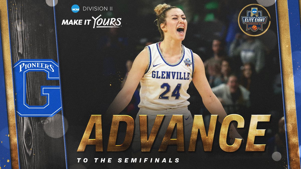 NCAADII's tweet photo. The name of the game in March is ADVANCE, and the Pioneers punch their 🎟 to the Semifinals of the #D2WBB Elite Eight!

#MakeItYours | #NCAAD2 https://t.co/uSJBG0Mx9S