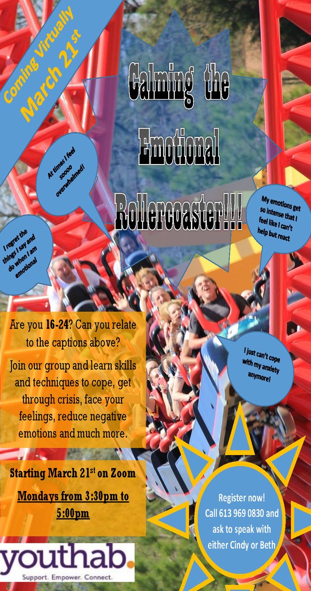 HPEschools's tweet photo. Youthab is offering an online group for youth 16-24 teaching skills and techniques to cope, get through crisis, face your feelings, reduce negative emotions and more. https://t.co/X4bXotZcnE