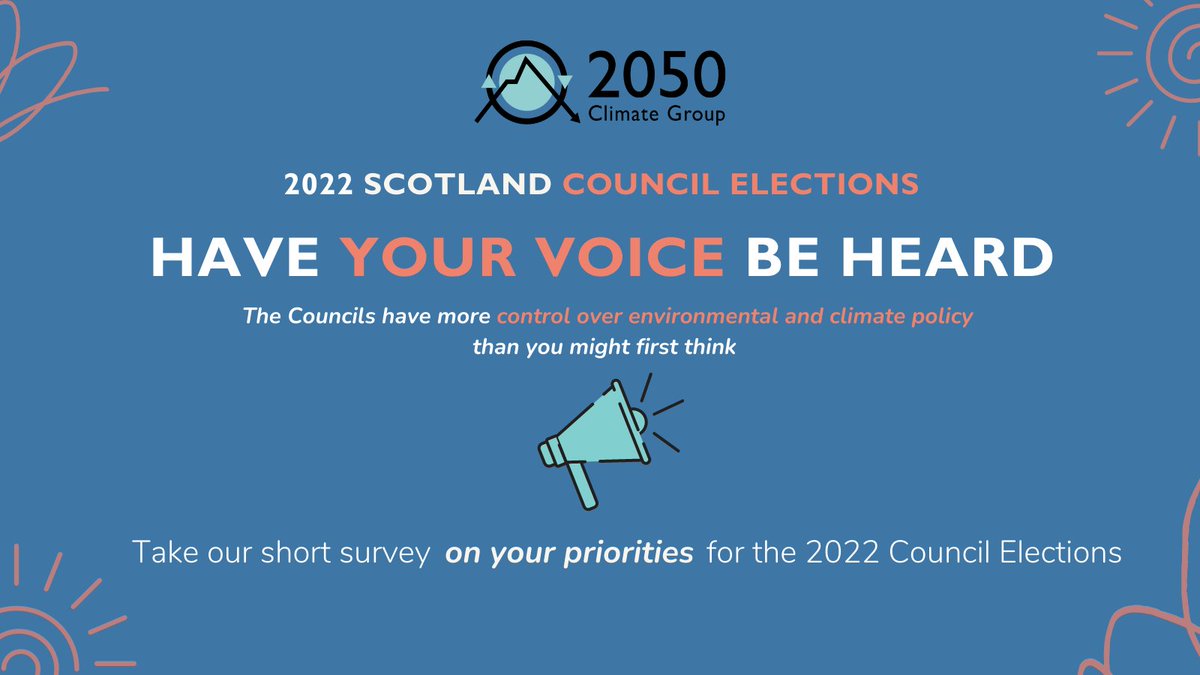 Scottish Council elections are fast approaching and we want to make sure young people’s priorities are heard! Fill in our short survey✏️and let us know what’s important to you: bit.ly/3qksnMb #2050StartsNow