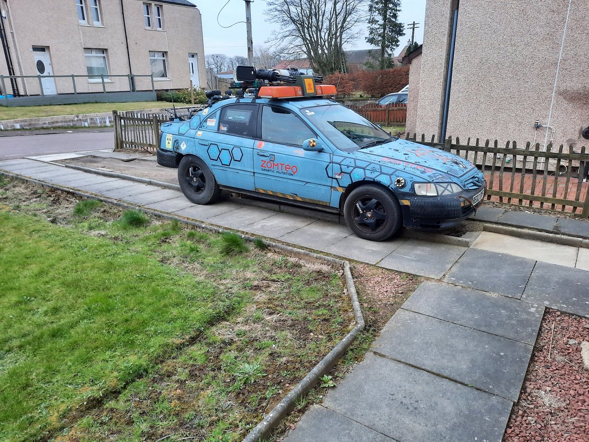 ZombiekillerCar's tweet photo. We got the old lady back today after a while away getting sorted for the upcoming rigours ahead. Loads of new parts and bits tightened up.   Look out zombies..we are coming for you...
#zombiekillercar #scarescotland #zomteq #zombiecar #dawnofthedead  #madmax https://t.co/TyQrgxC9Rw