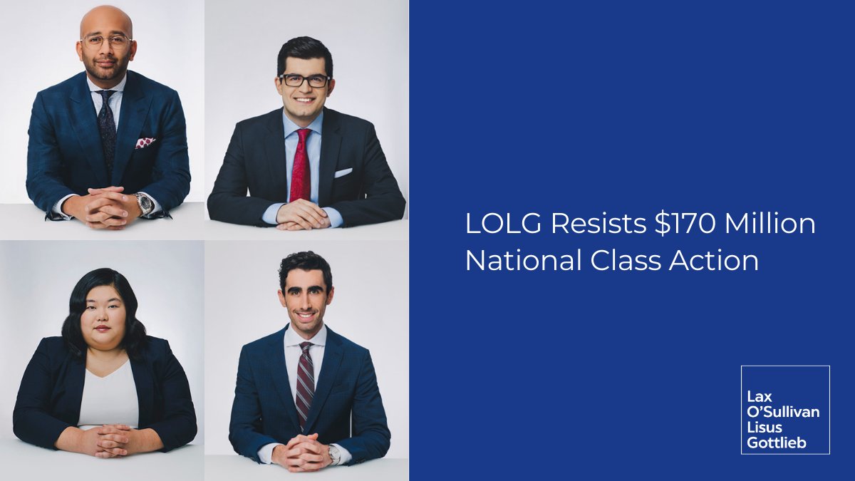 LOLG resists certification of $170 million national class action against an international charity. See more information here: bit.ly/3It7Efq