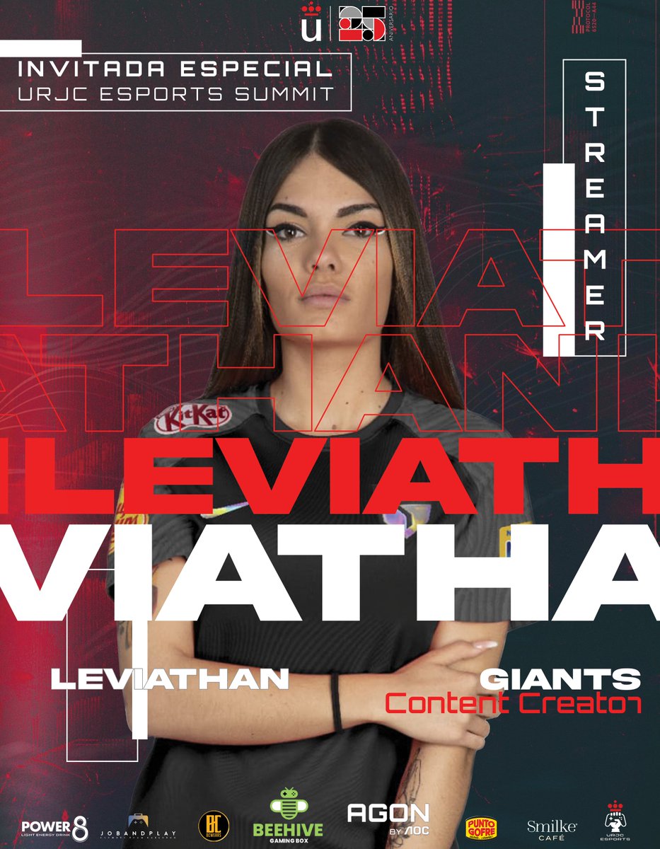La siguiente invitada especial del URJC Esports Summit es <a href="/SandraCabeza/">GX Leviathan</a> !! 👀👀

La reina de los shooters y content creator de <a href="/GiantsGaming/">GIANTX</a>.