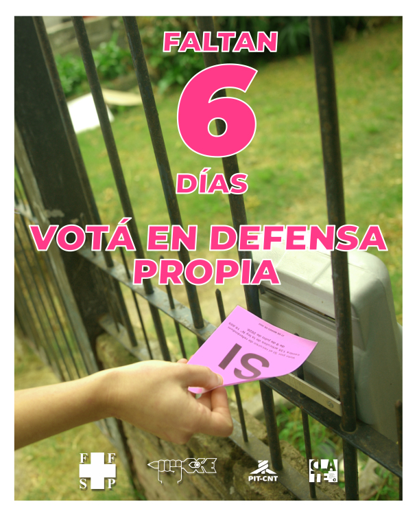 ¡Faltan solo 6 días!
No estamos en una elección a medio término, votamos para derogar 135 artículos que son muy malos para los trabajadores y trabajadoras. 
Votá en defensa propia, por tus derechos, libertades y esperanzas.
#VotáSí