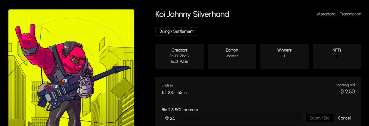 WAKE UP, SAMURAI! 

Koi Johnny Silverhand is here and he can be YOURS!

koishogunate.holaplex.com/listings/AHgLh…