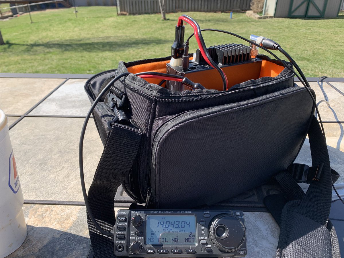 KE9AJ's tweet image. Nice hunting Justin @N5BO_Justin for POTA with my “go/box” and #wolfrivercoils antenna on 20 meter cw.  #pota #ic706