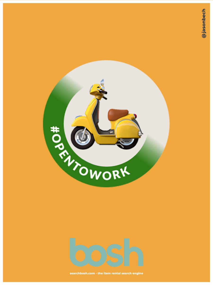 jasonbech's tweet photo. Finding the right talent for the job has never been easier.
#BuyLessBorrowMore #SearchBosh
Create posters to encourage people to borrow items rather than buy them, in celebration of the launch of the
@SearchBosh platform at https://t.co/lthkeS9jW5
@OneMinuteBriefs https://t.co/O0BeHxwthD