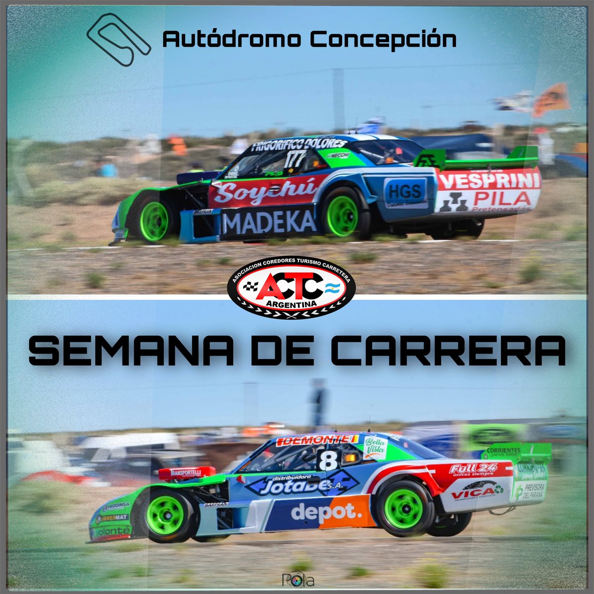 SEMANA DE CARRERA!! TCP

📍Autódromo Concepción!! 🚙🏁 

#8 <a href="/HKrujoski/">Humberto Krujoski</a> 
#177 <a href="/JuanpiPilo/">Juan Pablo Pilo</a> 

SAPTEAM 🟢🔵 
@julidbonis