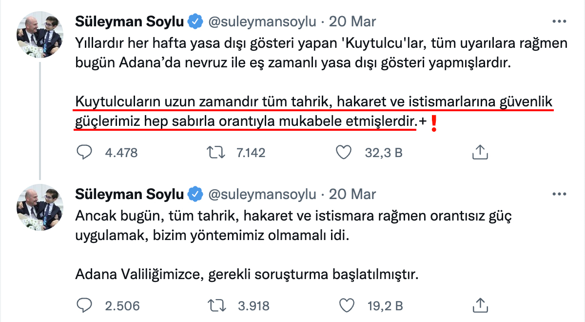 YETKİLİLER ADANA'DA POLİSİN KANLI VAHŞETİNE KÖR SAĞIR KESİLDİ! <a href="/suleymansoylu/">Süleyman Soylu</a>  <a href="/AdanaEmniyeti/">Adana İl Emniyet</a>  <a href="/TCAdanaValiligi/">T.C. Adana Valiliği</a>   #Unutturmayacağız  20Mart PolisVahşeti  #AdanaEmniyeti