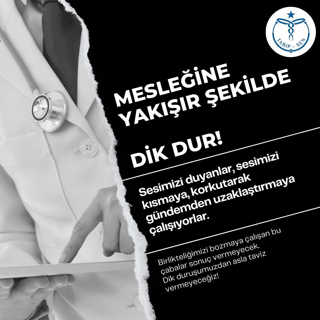 Değerli meslektaşlarımız;

İçinizi ferah tutun. 
Buradayız ve yanınızdayız.
Biz birlikte güçlüyüz.

#AlnımızDaÖnlüklerimizKadarAk