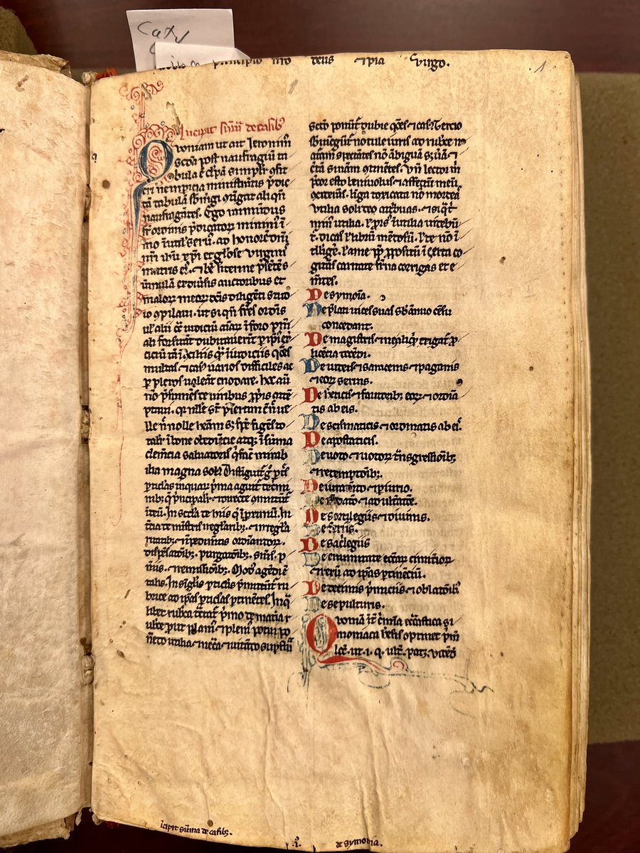 And here is a manuscript page from 1275 of Saint Raymond of Penyafort’s Summa de Casibus.  Beautiful.