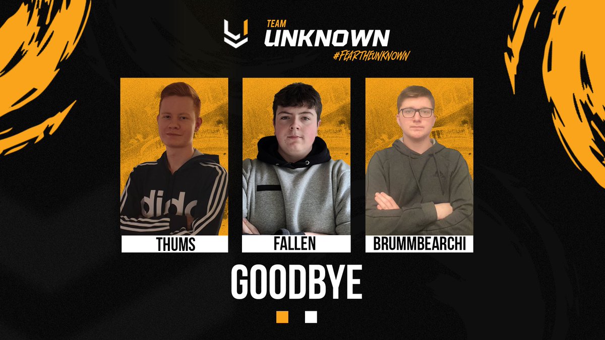 We're sad to see you go!

Unknown is regretfully announcing the departure of <a href="/Brumbaerchi_R6/">Michi</a> <a href="/FaaIIen/">Fallen ス</a> <a href="/ThumsR6/">Thums</a> 

Due to real life commitments we've had to part ways, but we wish them all luck in any endeavors they pursue in the future!

#FearTheUnknown