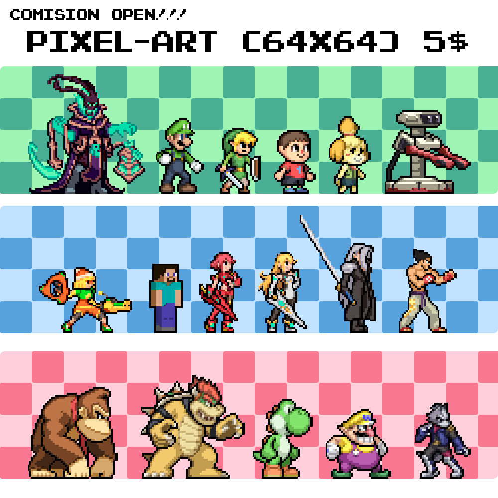 BerserkerOx's tweet photo. hago cualquier mono, compartan para que mas gente lo vea
Interesados manden Mensajes Privados
#pixelart #comissionsopen #RETROGAMING #fanart https://t.co/wfvNDqwTZE