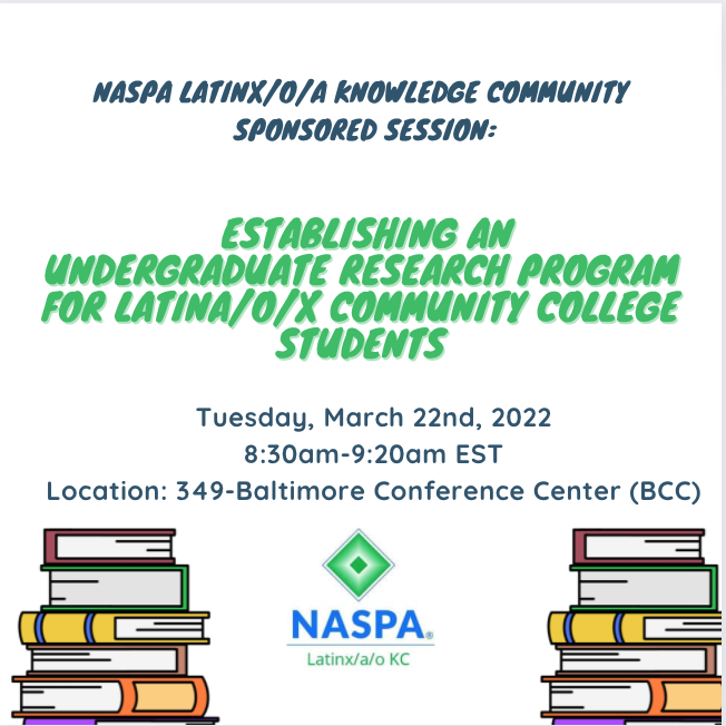 tweetinglavoz's tweet photo. The LKC Sponsored Session: Establishing an Undergraduate Research Program for Latina/o/x Community College Students will take place TODAY from 8:30 am-9:30 am EST at 349 - Baltimore Conference Center (BCC), see you all soon! https://t.co/4jfm6CxyPE