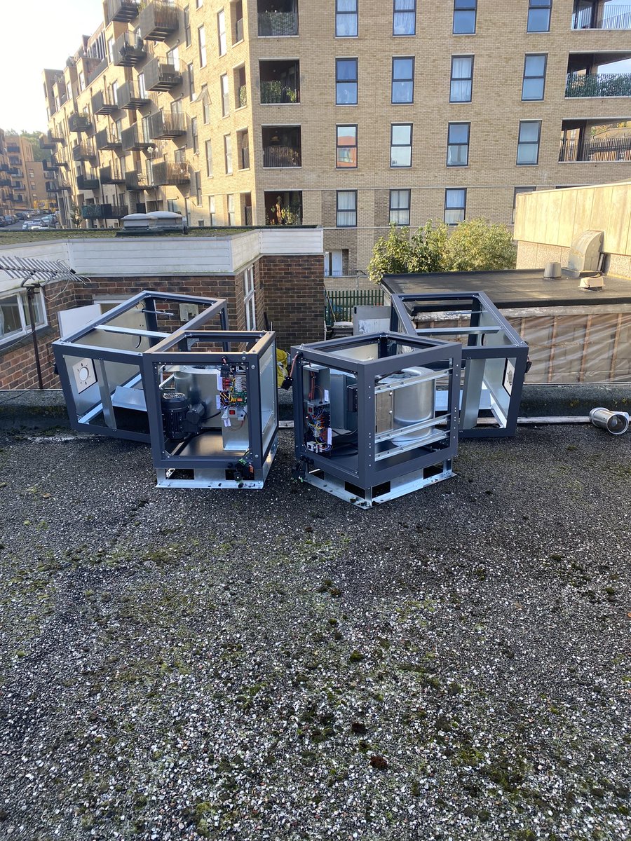 EC_Heating's tweet photo. Old heaters out from roof top plant room in Woolwich church  pt1 https://t.co/DcmGeR8Nty
