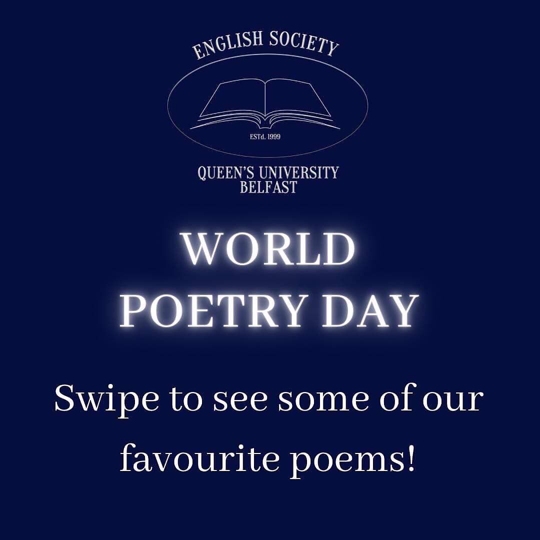 QUBEngSoc's tweet photo. Eng soc wishes you all a very happy #WorldPoetryDay2022 ✍️

This years theme is the environment so take today as a reminder to reconnect with your writing and the scenes around you 💛

Here’s a thread of some of our committee members favourite poems ⬇️ https://t.co/msTmxsgFOQ