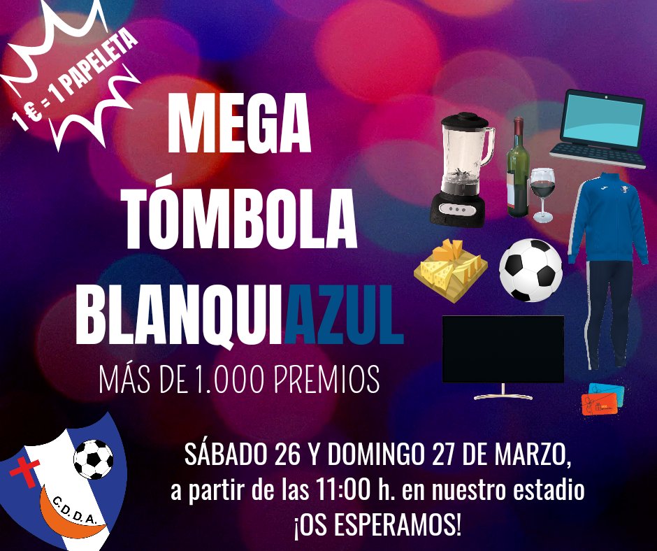 🇲 🇪 🇬 🇦  
🇹 🇴 🇲 🇧 🇴 🇱 🇦  🔵⚪🔵
𝙴𝚕 𝒔𝒂́𝒃𝒂𝒅𝒐 26 y 𝒅𝒐𝒎𝒊𝒏𝒈𝒐 27 𝚍𝚎 𝚖𝚊𝚛𝚣𝚘,𝚊 𝚙𝚊𝚛𝚝𝚒𝚛 𝚍𝚎 𝚕𝚊𝚜 11:00 𝚑. 𝚊𝚛𝚛𝚊𝚗𝚌𝚊 𝚕𝚊 𝗠𝗘𝗚𝗔 𝗧𝗢𝗠𝗕𝗢𝗟𝗔 𝗕𝗟𝗔𝗡𝗤𝗨𝗜𝗔𝗭𝗨𝗟,𝚌𝚘𝚗 𝚖𝚊́𝚜 𝚍𝚎 𝚖𝚒𝚕 𝚙𝚛𝚎𝚖𝚒𝚘𝚜🖥️📚⚽🥂💻🛍️

¡𝐍𝐎 𝐅𝐀𝐋𝐓𝐄𝐒!