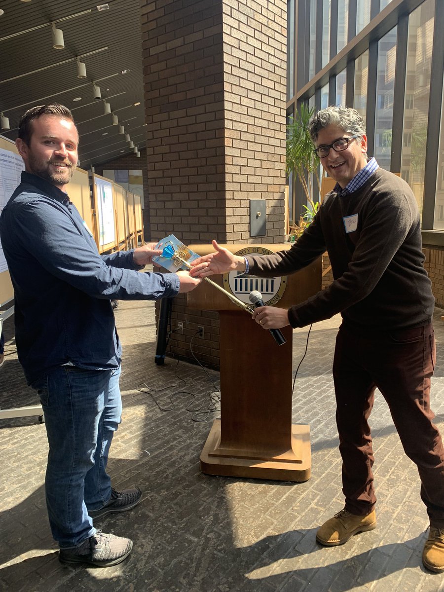 UMMedNeuro's tweet photo. Congratulations to our esteemed poster awardees today! (2/2) 
- Colin Robertson, Most Innovative Experimental Design
- Andrea Romanowski (@Rea_Joy_), Should Rule a Kingdom
- Michael Anderson, Would Impress a Graphic Designer
- Donna Calu (@CaluLab_Bmore), Should Host a Podcast https://t.co/eTSOyeHtGK