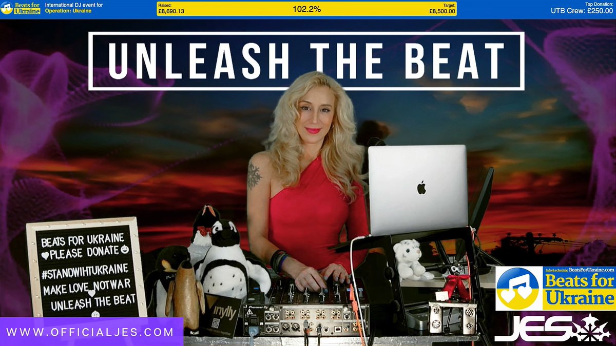 Official_JES's tweet photo. Hey my #UTBCrew thank you all so much for all your support this past week for #beatsforukraine for being there with me yesteday and for all your donations! I appreciate your enthusiasm &amp; love ❤️ You are a very special group!! Love you, Happy Monday! https://t.co/DAS34aumhH