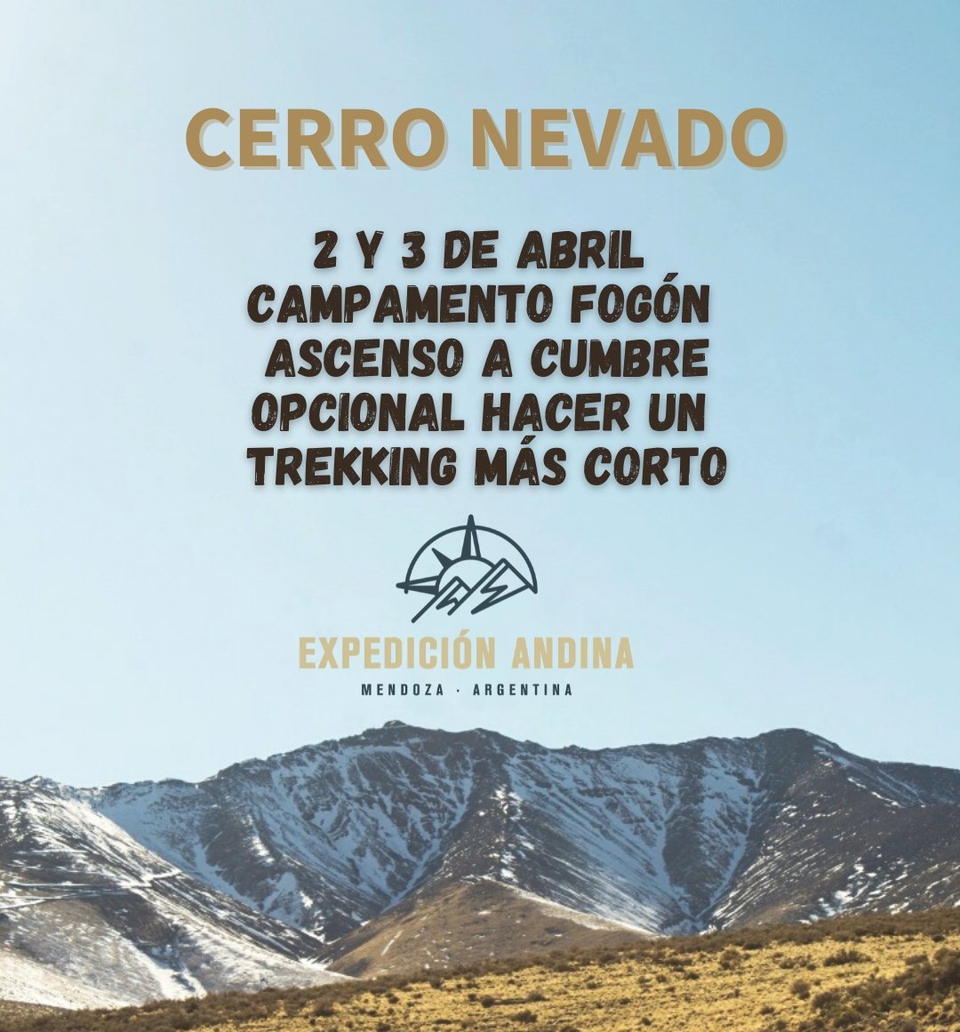 ExpedAndina's tweet photo. Trekking Cerro Nevado 🏔
Fogón, campamento, vistas únicas
Vamos? https://t.co/NUDsJwEqKv