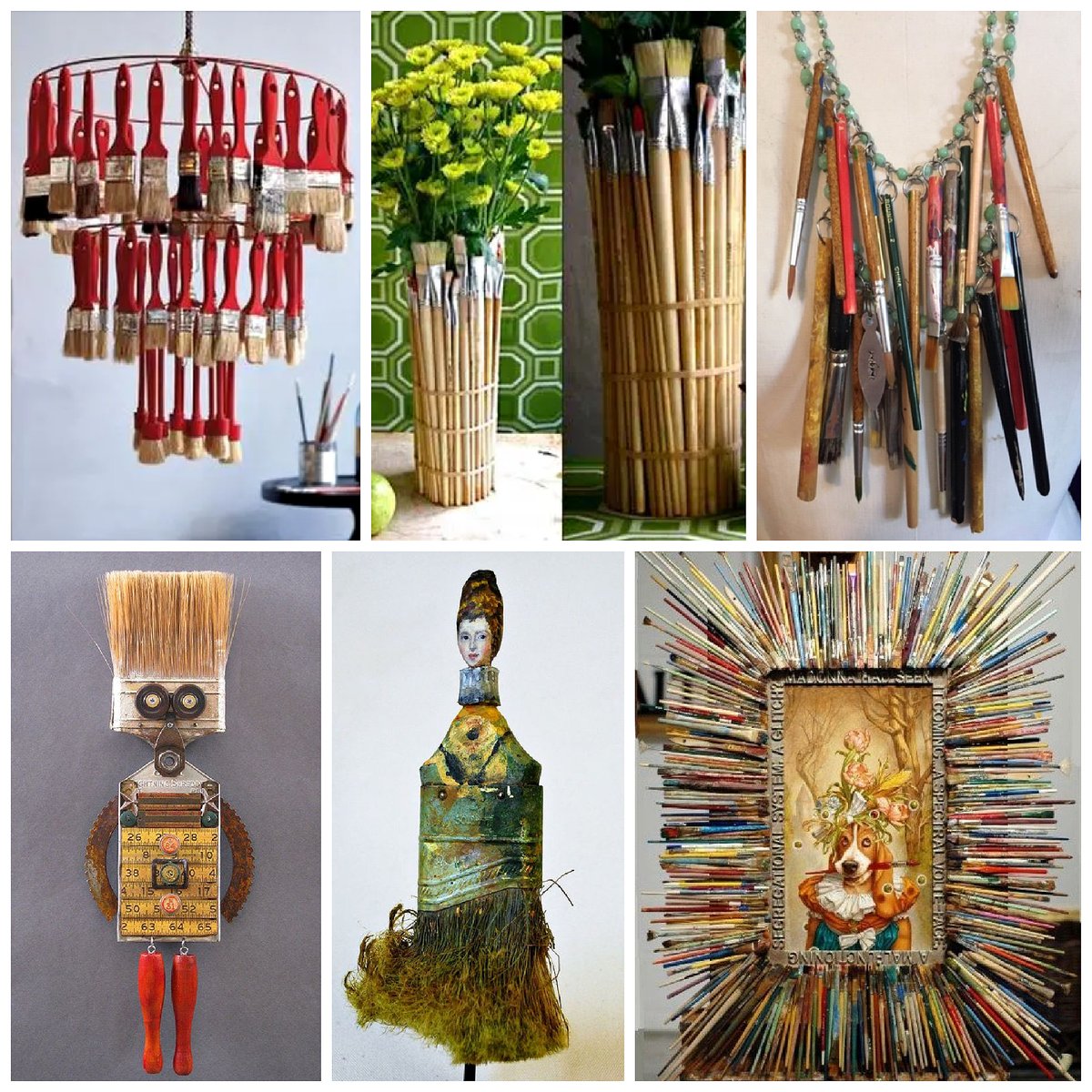 MarkMontano's tweet photo. Have a stash of old paintbrushes? These DIYs are by The Silly Dogs, Rebecca Szeto, Donald Roller Wilson, ArtScrap & Chez Marie Claire. #MakeYourMark #Upccyled #OldBrushes #ReuseRepurpose #MarkMontano https://t.co/H3tPDFUigA