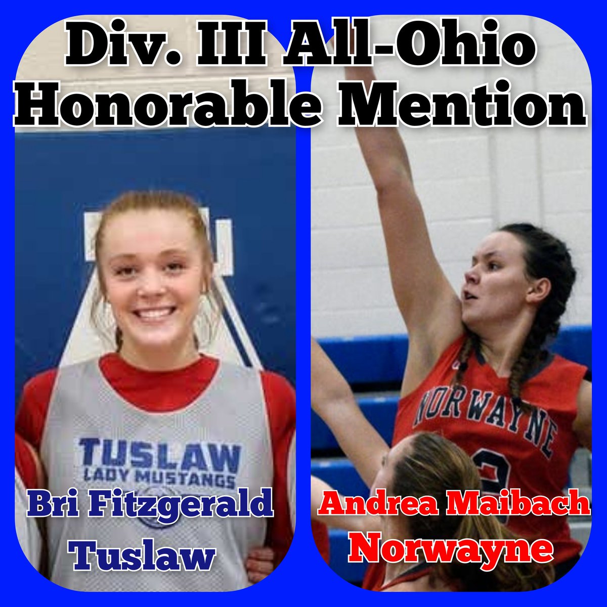 GBK: 🚨 ALL OHIO 🚨 Congrats to Tuslaw’s <a href="/brfitz7/">Brianna</a> and Norwayne’s Andrea Maibach for being selected Honorable Mention All-Ohio in Div. III #TDR #AllOhio