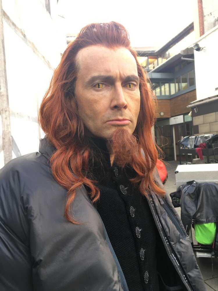 Behind the scenes photo of David Tennant on set of series 1.

<a href="/GoodOmensPrime/">Good Omens</a> #GoodOmens #DavidTennant