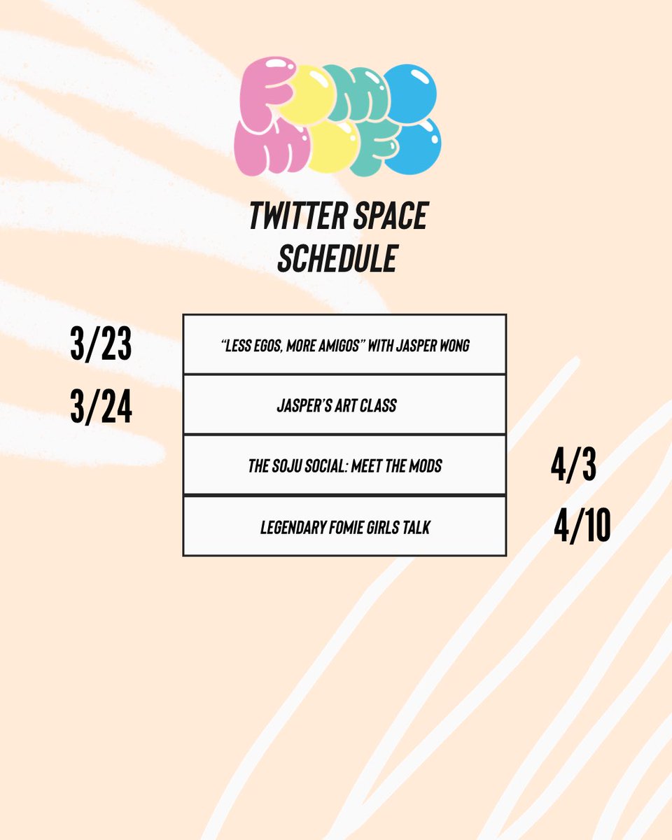 1/6 We have some exciting Twitter Spaces planned and we hope to see you all there! Keep your eyes peeled for these upcoming shows!