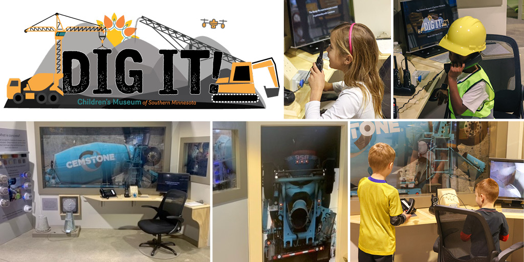 CemstoneSupply's tweet photo. Cemstone partnered with the Children's Museum of Southern Minnesota to feature a Ready Mix Plant in the new Dig It! exhibit. 🚧 Children will experience the job of in concrete as the batch plant operator.
#cmsmplay #construction #concrete https://t.co/tNp91mVZRz