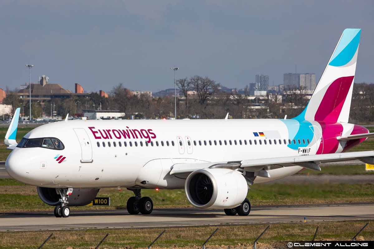 CAlloing's tweet photo. 1st @Airbus #A320Neo for @eurowings performed her 3th test flight this afternoon at #Toulouse ! #DAENA ! Aircraft is also equiped with new landing lights! #AIB03IF on @RadarBox24 ! #Avgeeks #Avgeek https://t.co/a8OSNCoGwT