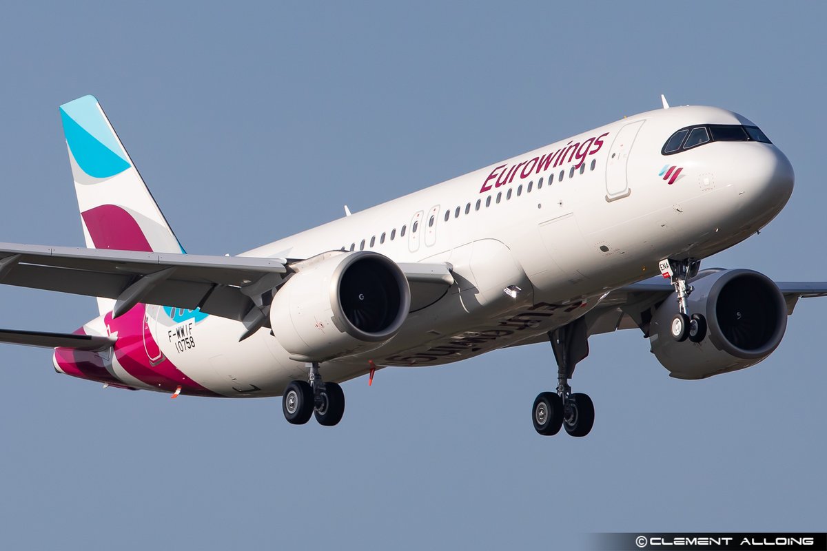 CAlloing's tweet photo. 1st @Airbus #A320Neo for @eurowings performed her 3th test flight this afternoon at #Toulouse ! #DAENA ! Aircraft is also equiped with new landing lights! #AIB03IF on @RadarBox24 ! #Avgeeks #Avgeek https://t.co/a8OSNCoGwT