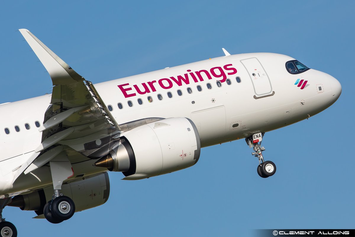 CAlloing's tweet photo. 1st @Airbus #A320Neo for @eurowings performed her 3th test flight this afternoon at #Toulouse ! #DAENA ! Aircraft is also equiped with new landing lights! #AIB03IF on @RadarBox24 ! #Avgeeks #Avgeek https://t.co/a8OSNCoGwT