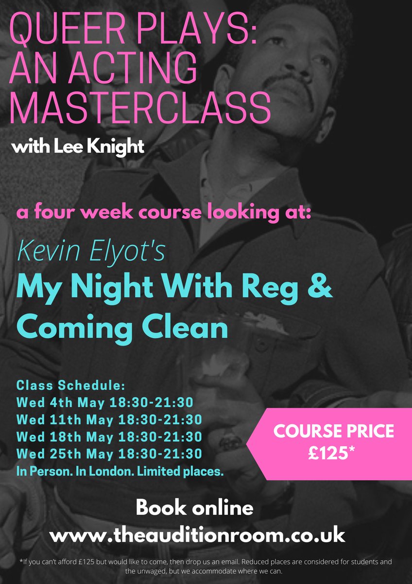 theleeknight's tweet photo. I am so excited to announce: Queer Plays: My Acting Masterclass. Working on Kevin Elyot's two groundbreaking plays. My Night With Reg & one that's close to my heart, Coming Clean. #queerstories #queer #LGBTQIA #queerplays - Book now at https://t.co/tTIixH21G7 Limited places. https://t.co/0bZIumyGNw